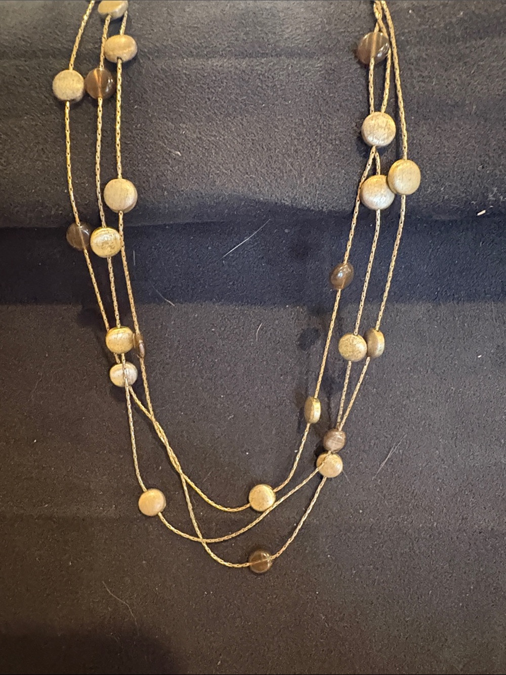 Monet Gold and Brown Multi-Strand Beaded Necklace